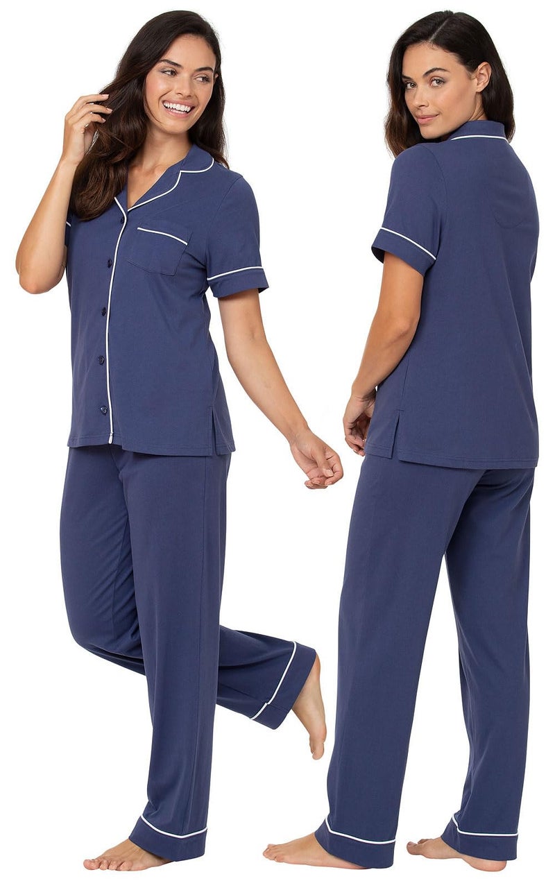 PajamaGram بيجاما غرام بيجاما ناعمة للنساء - بي جيز للنساء، أزرق داكن، MD - Image 2